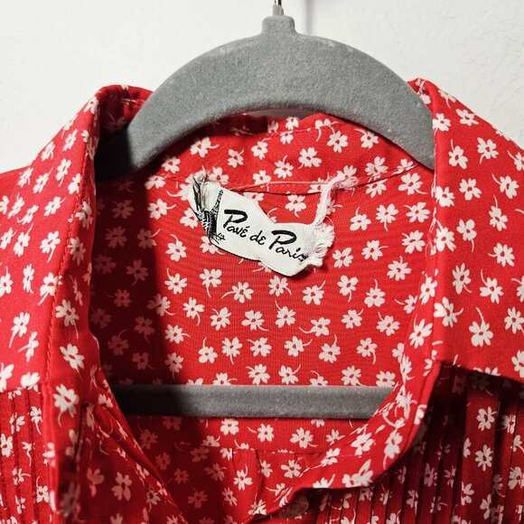 Vintage 1970s Pave De Paris Maxi Dress ILGWU Union Label Floral Prairie Size 8 M - Picture 4 of 6